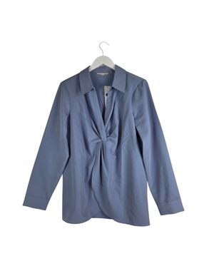 Soft Surroundings NWT Blue Knot Front Collared Top Size L